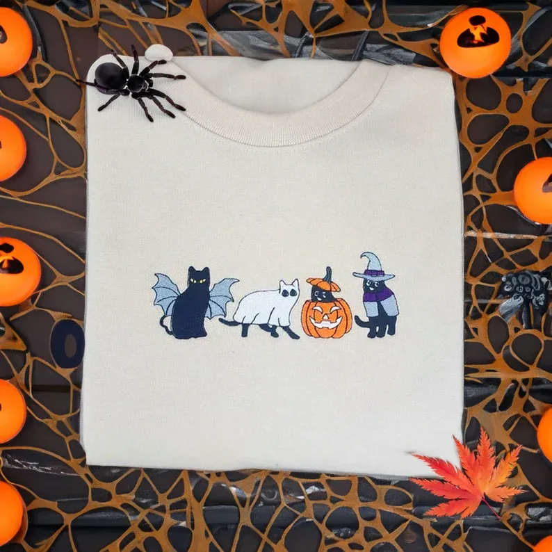 Halloween Embroidery Sweatshirt
