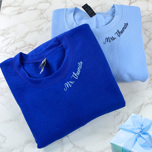 Personalized Unique Bridal Shower Gift for Coworker with Future MRS Sweatshirt Embroidered