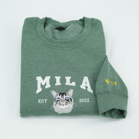 Cat Mom Custom Hoodies - Multi Pet Cat Face Embroidered Sweatshirts - Perfect Cat Lover Gift Ideas