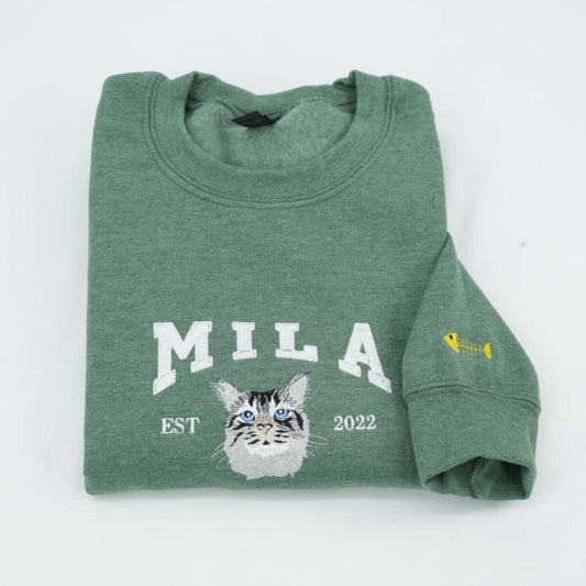 Cat Mom Custom Hoodies - Multi Pet Cat Face Embroidered Sweatshirts - Perfect Cat Lover Gift Ideas