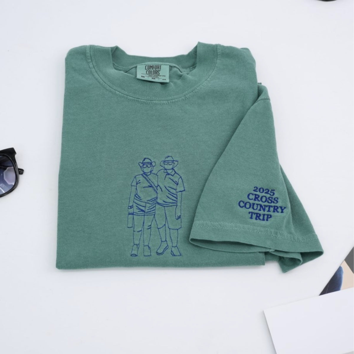 Custom Couple Photo Hoodies - Outline Style Personalized Embroidered Sweatshirts Gift