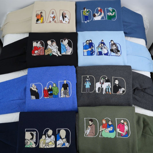 Custom Dad Hoodies - Family Bonding Embroidered Sweatshirts with Initials - Perfect Personalized Father Gift