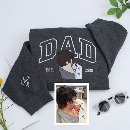 Devoted Dad Custom Hoodies - Caring Father Embroidered Sweatshirts - Perfect Father's Day Gift