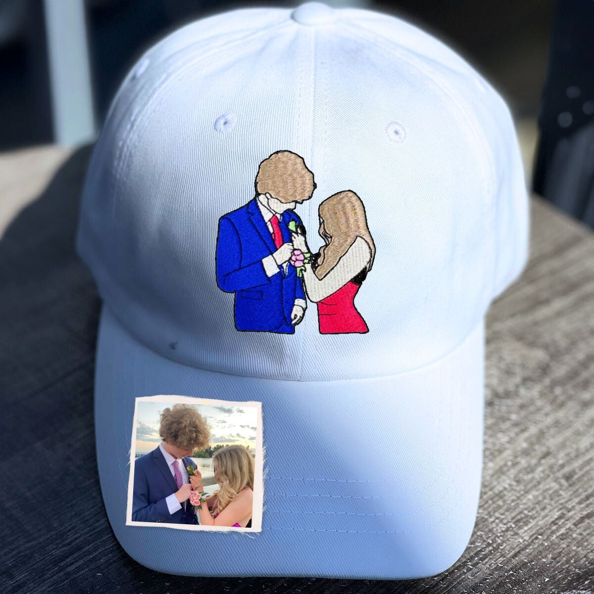 Personalized Photo Portrait Hat with Embroidered - Unique Couple Gift Idea