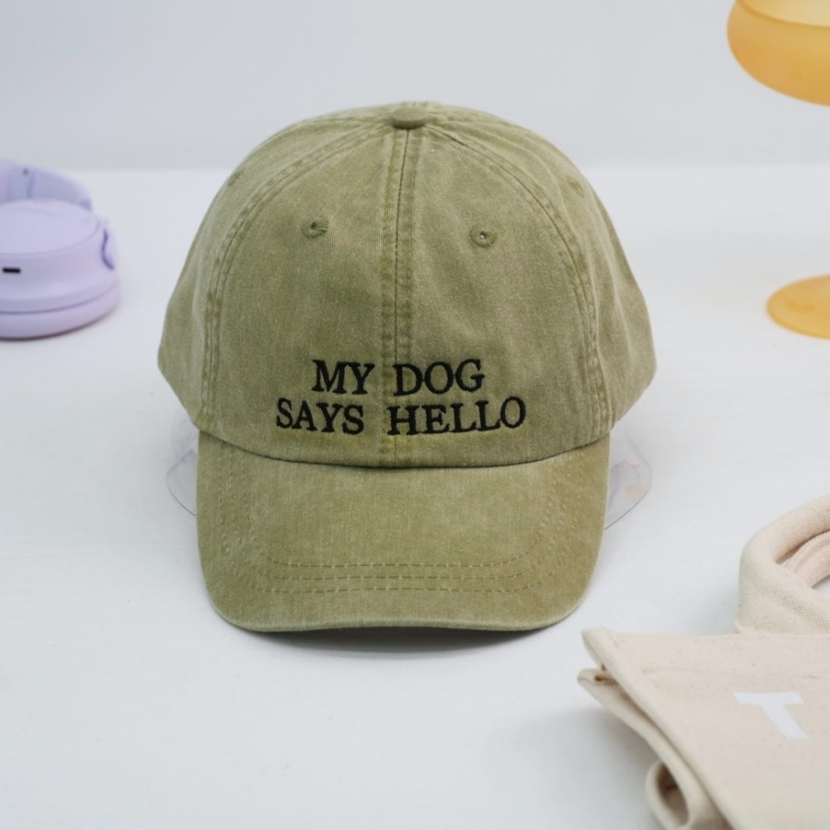 My Dog Says Hello Custom Embroidered Hats - Dog Lover Caps - Perfect Pet Parent Gift