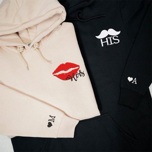 Custom Matching His & Her Couple Embroidered Hoodies