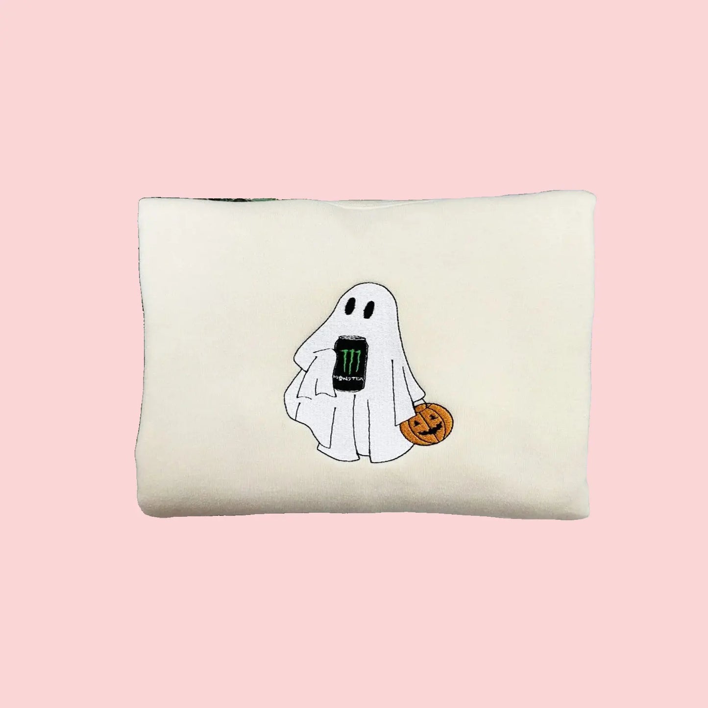 Personalized Ghost Drinking Embroidered Sweatshirt