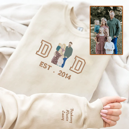 Personalized Embroidered Family Photo Hoodie Sweatshirt T-Shirt