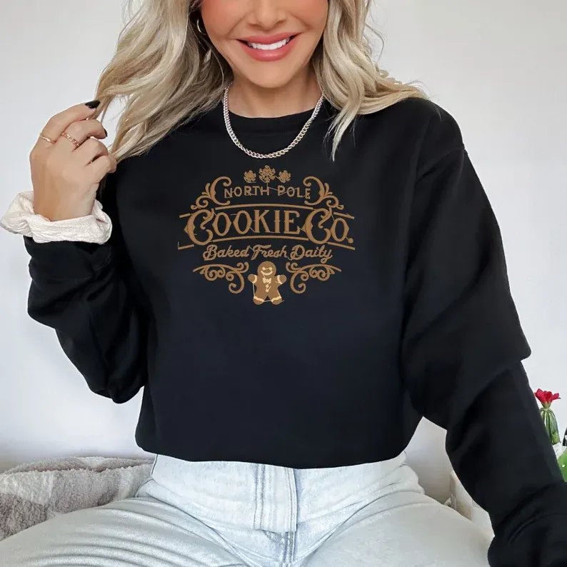 Halloween Gingerbread Man Embroidered Sweatshirt