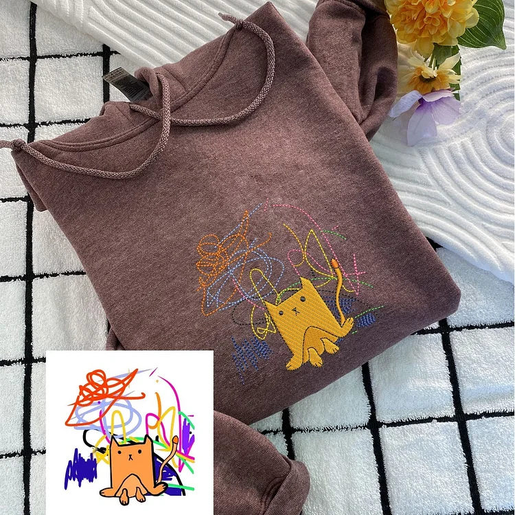 Custom Kids Drawing Sweatshirt – Personalized Art Hoodie, Unique Gift for Mom, Dad, or Grandparents
