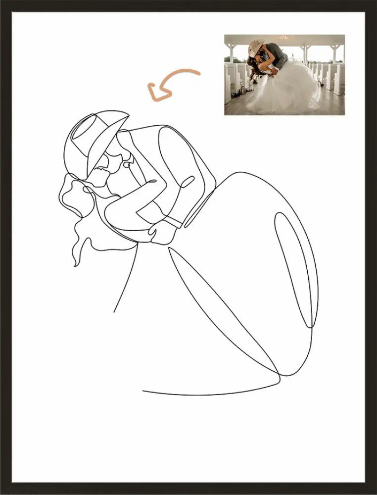 Personalized Photo Line Drawing Embroidered Hoodie