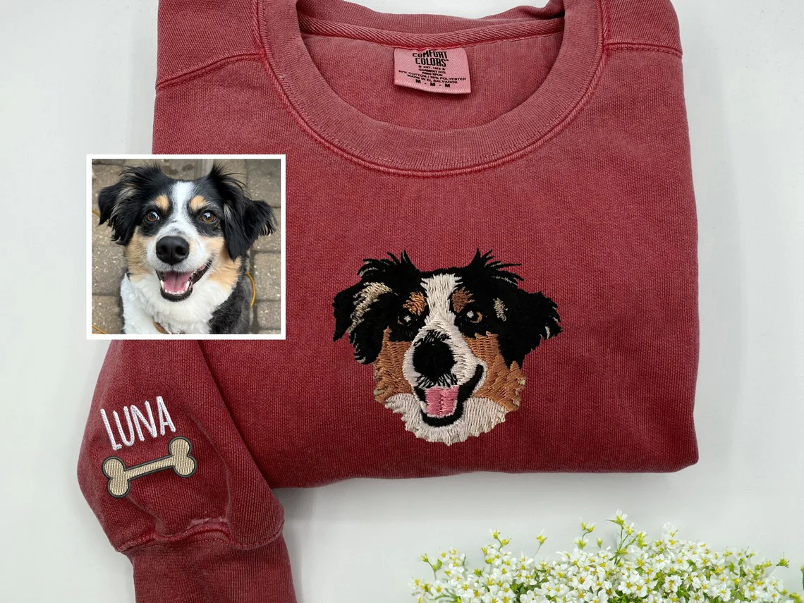 The Custom Embroidered Pet Portrait Sweatshirt