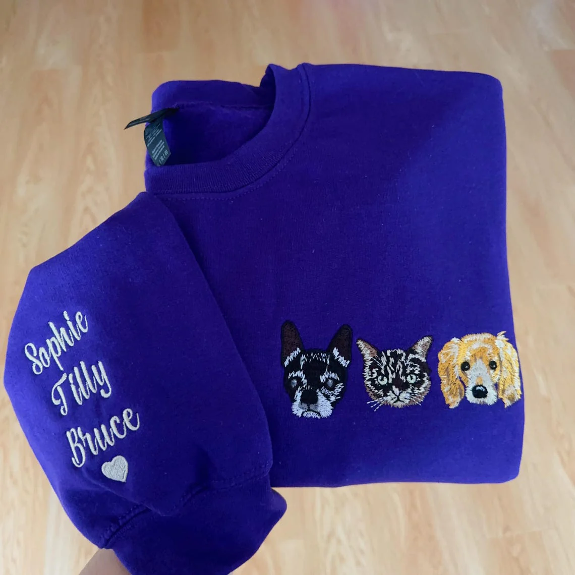 The Custom Embroidered Pet Portrait Sweatshirt