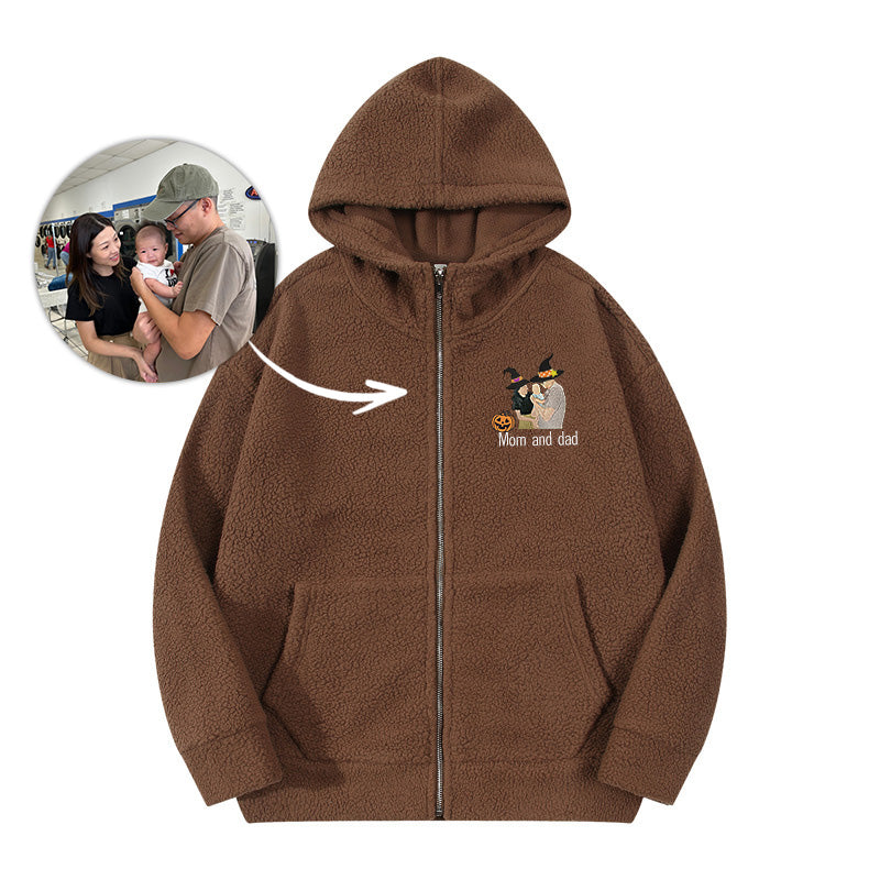 Special Edition Embroidered Couple Hoodie for Halloween - A Unique Holiday Gift