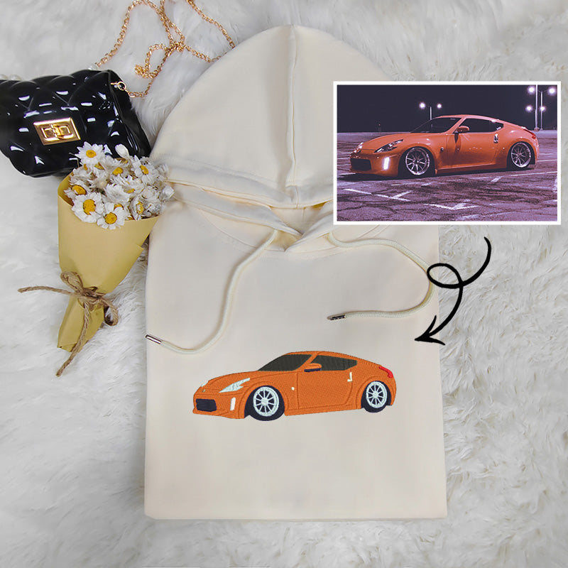 Rev Up Your Wardrobe: Custom Embroidered Car Sweatshirt