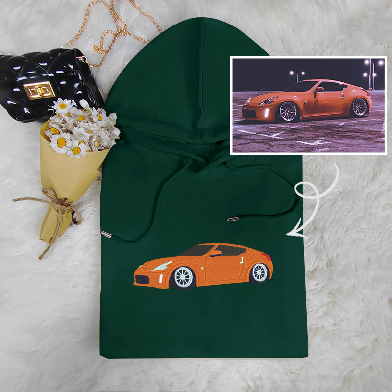 Rev Up Your Wardrobe: Custom Embroidered Car Sweatshirt