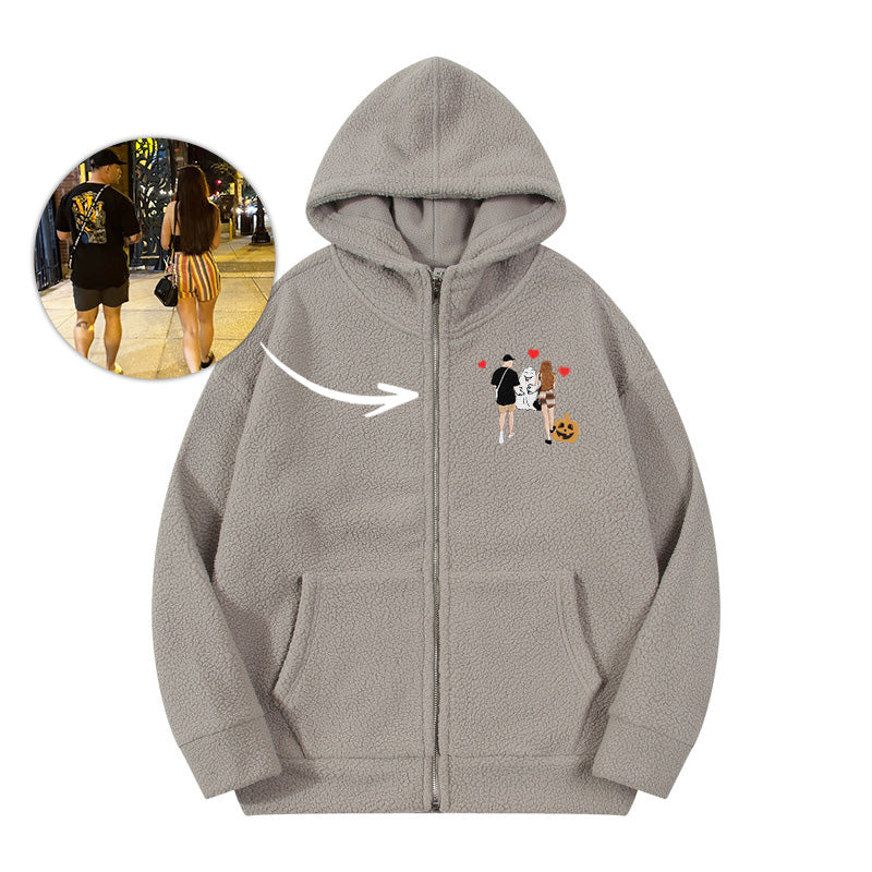 Special Edition Embroidered Couple Hoodie for Halloween - A Unique Holiday Gift