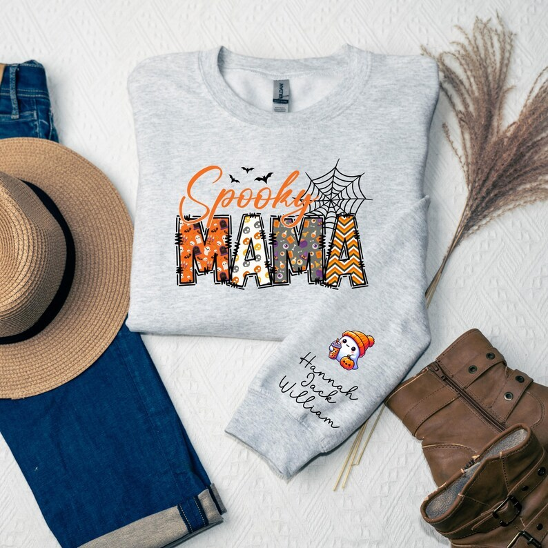 Custom Halloween Spooky Mama Sweatshirt