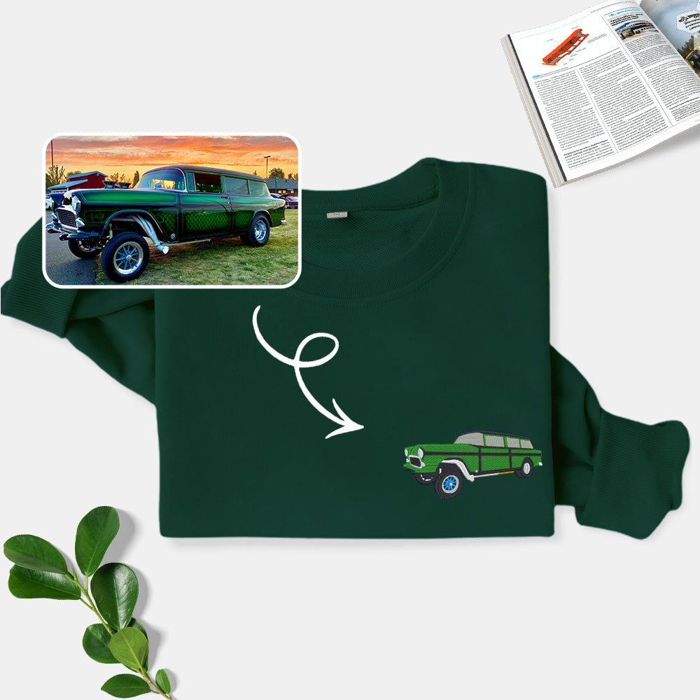 Racing Vibes: Custom Embroidered Sports Car Sweatshirt