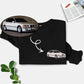 Stylish customized car pattern embroidered sweatshirt, perfect gift for car lovers!