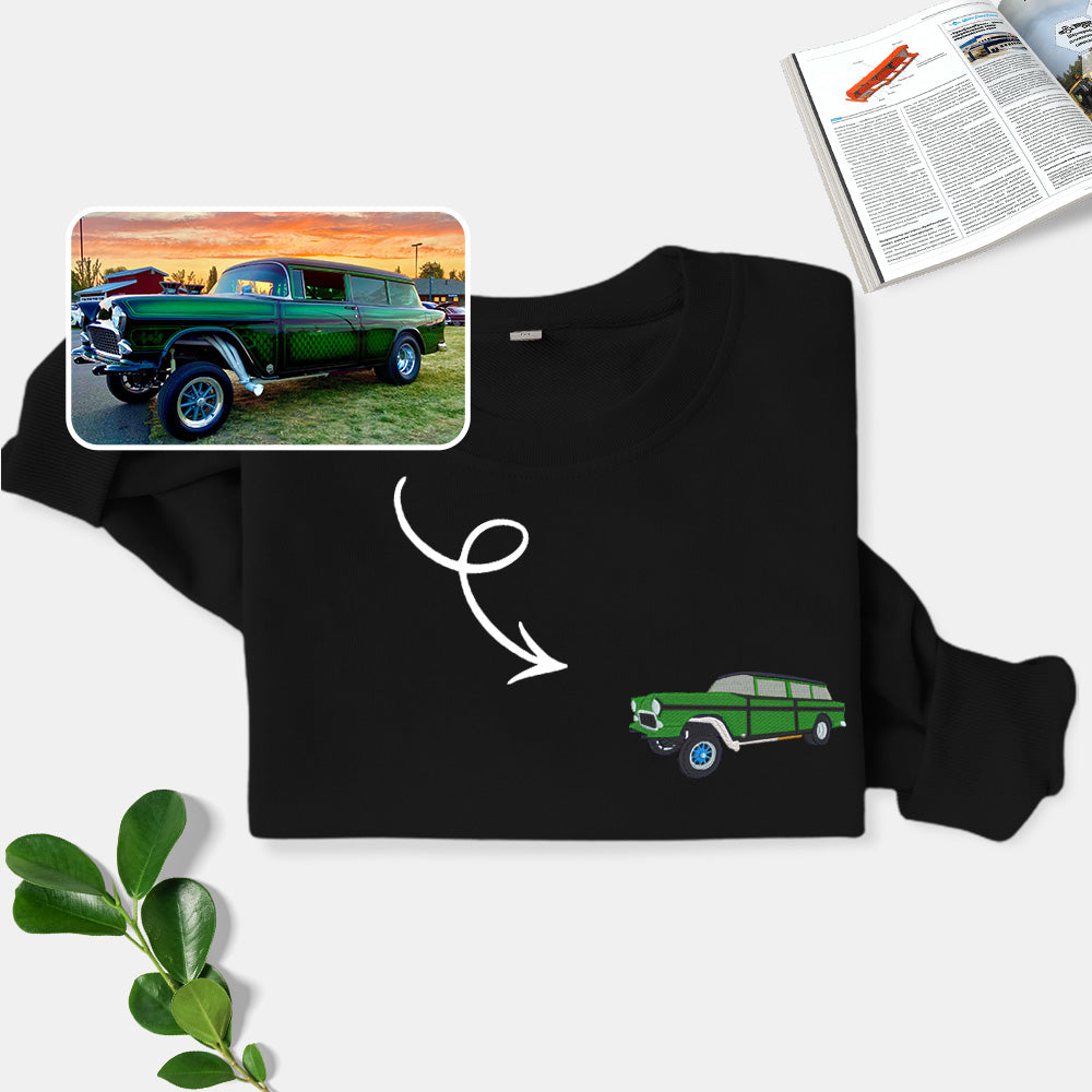 Racing Vibes: Custom Embroidered Sports Car Sweatshirt