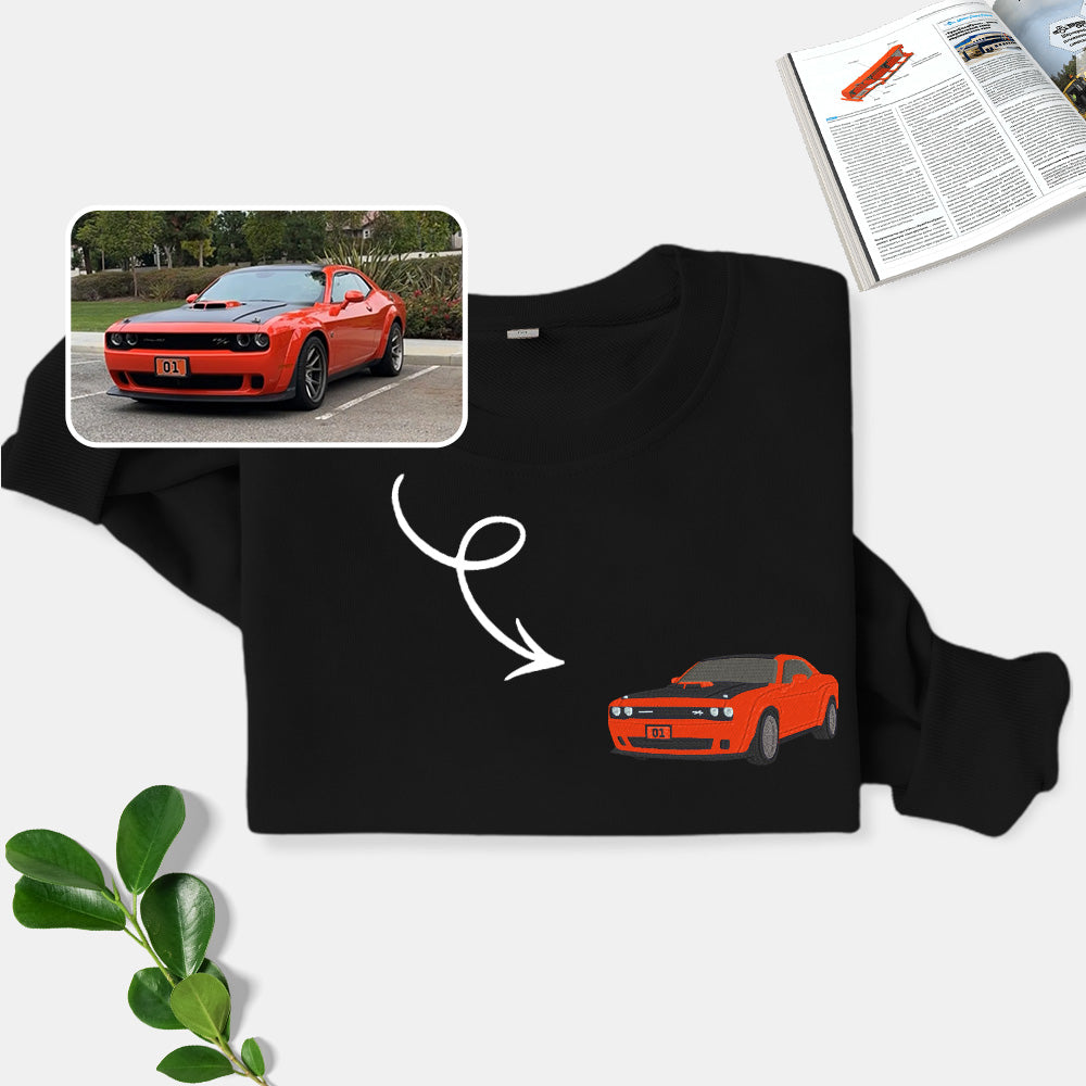 Unleash Your Inner Speedster: Personalized Car Embroidered Sweatshirt