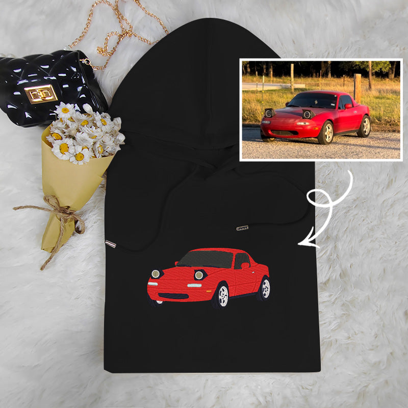 Personalized Wheels: Custom Car Embroidery Hoodie