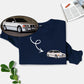 Stylish customized car pattern embroidered sweatshirt, perfect gift for car lovers!