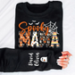 Spooky Mama-Halloween Mama Sweatshirt with Kids Name on Sleeve