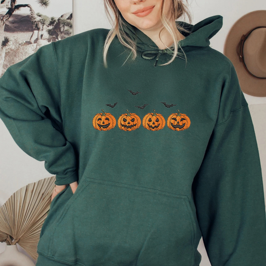 Embroidered Pumpkin Halloween Sweatshirt