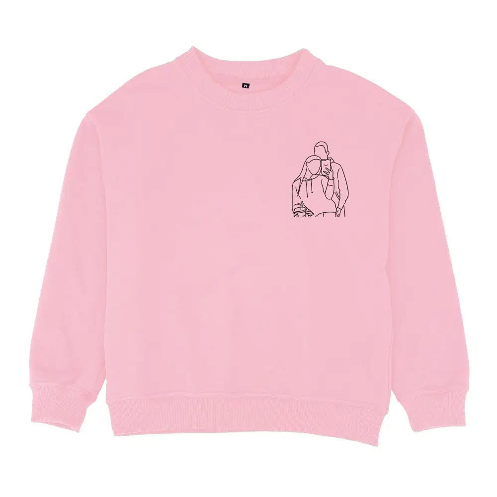 Personalized Photo Line Drawing Embroidered Hoodie