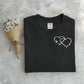 Custom Letter Embroidered Double Heart Sweatshirt