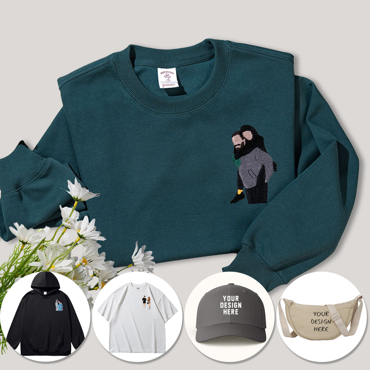 Personalized Christmas Gift Hoodie | Custom Embroidered Sweatshirt for Couples, Family, Friends | Holiday Outfit