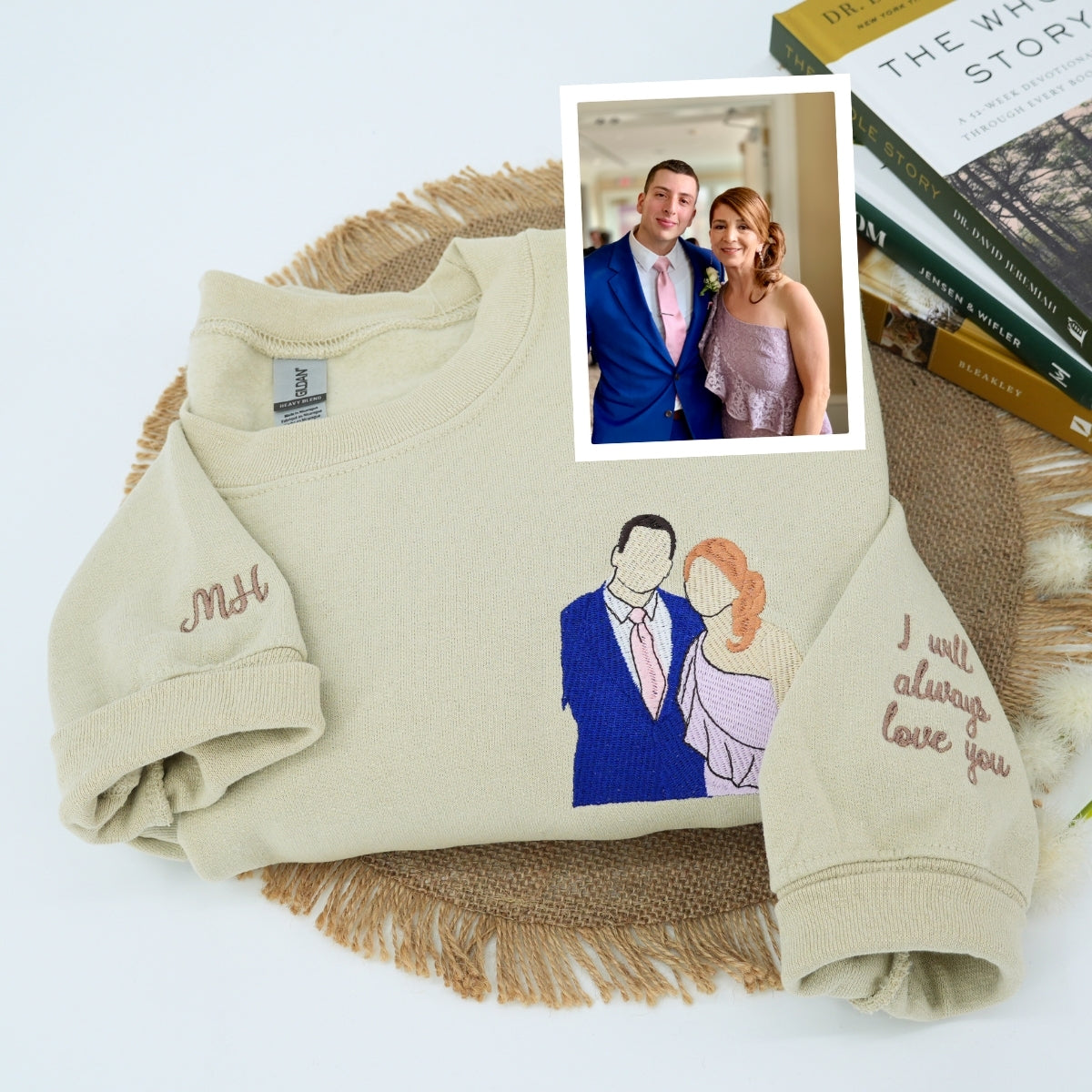 Anniversary Custom Picture Hoodies - Milestone Embroidered Photo Couples Sweatshirts Gift