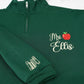 Back to School Teacher Sweatshirt - Custom Mrs Miss Name Embroidered Quarter Zip - Personalized Educator Gift