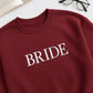 Bride Block Letter Sweatshirt - Wedding Embroidered Apparel - Perfect Bridal Shower Gift