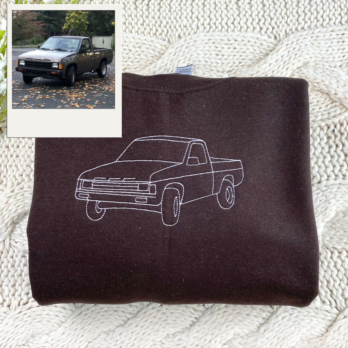 Car Outline Portrait Hoodies - Custom Vehicle Silhouette Embroidered - Auto Art