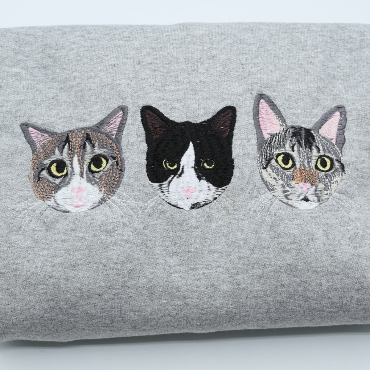 Cats Portrait Hoodies - Multi Pet Face Embroidered Sweatshirts - Custom Cat Family Collection Gift