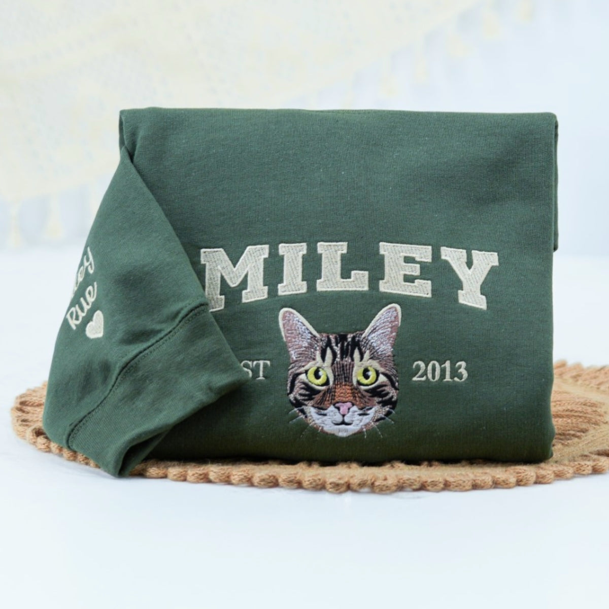 Cat Papa Custom Hoodies - Cat Dad Embroidered Sweatshirts - Perfect Father's Day Cat Lover Gift