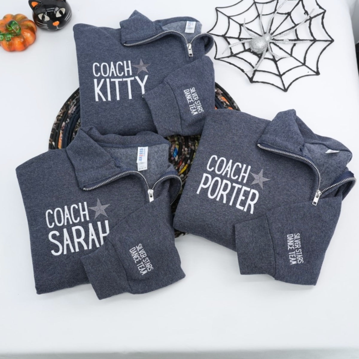 Coach Custom Quarter Zip Hoodies - Team Coaching Embroidered Apparel - Perfect Sports Staff Gift