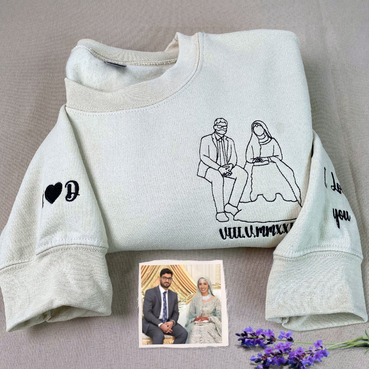 Personalized Unique Bridal Shower Gift for Stepdaughter Sweatshirt with Embroidery Your Photo