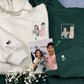 Custom Embroidered Full-Color Portrait Hoodie, Personalized Custom Portrait Sweatshirt, Photo Couple Hoodie