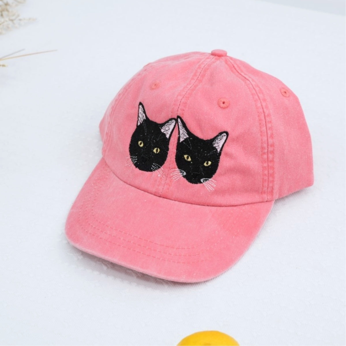 Custom Cat Photo Embroidered Cap - Pet Portrait Cat Lover Accessory - Personalized Cat Parent Gift