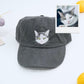 Custom Cat Photo Embroidered Cap - Pet Portrait Cat Lover Accessory - Personalized Cat Parent Gift