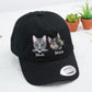 Custom Cat Portrait Embroidered Cap - Pet Parent Personalized Cat Names Accessory - Cat Mom Dad Gift