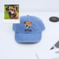 Custom Dog Face Embroidered Cap - Pet Portrait Personalized Dog Name Accessory - Dog Mom Dad Gift