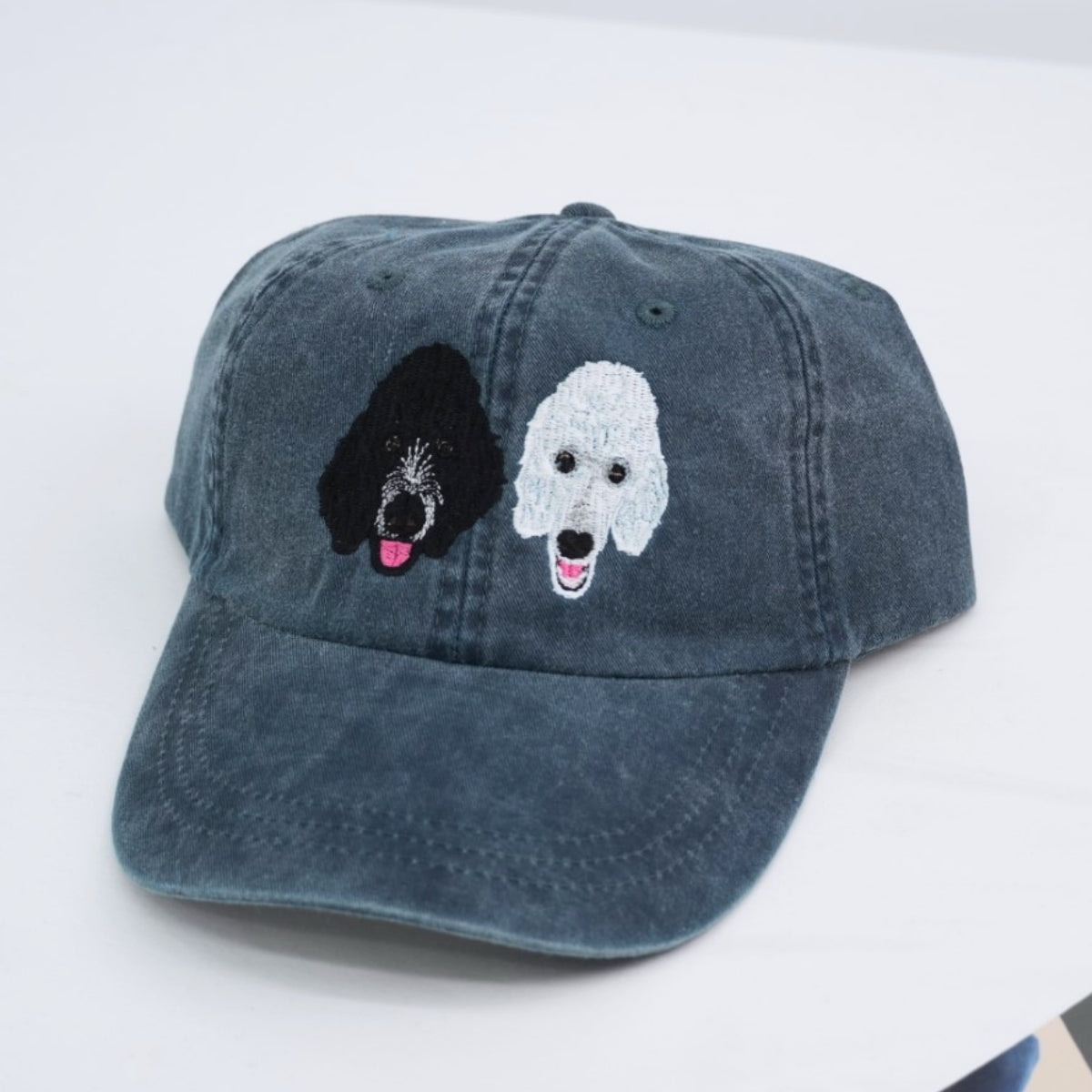 Custom Dog Face Embroidered Cap - Pet Portrait Personalized Dog Name Accessory - Dog Mom Dad Gift