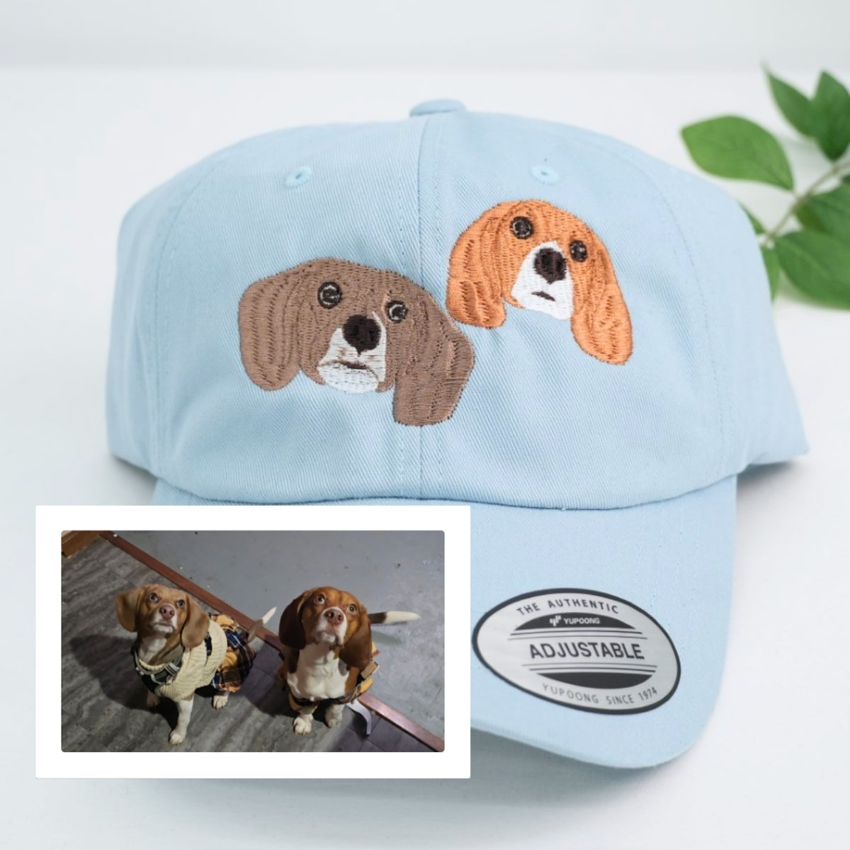 Custom Dog Photo Embroidered Cap - Pet Portrait Personalized Name Accessory - Dog Parent Lover Gift