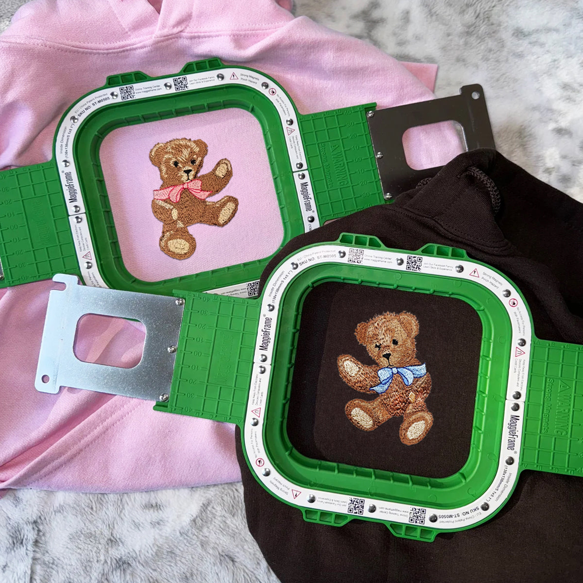 Custom Embroidered Cute Bear Matching Hoodies for Couples