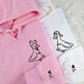 Custom Embroidered Lovely Duck Matching Hoodies for Couples